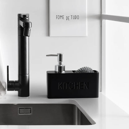 Set Distributeur Savon Cuisine Pierre Sable Blanc