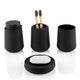 Set Salle de Bain 4 Pièces Noir Mat Distributeur Savon et Accessoires