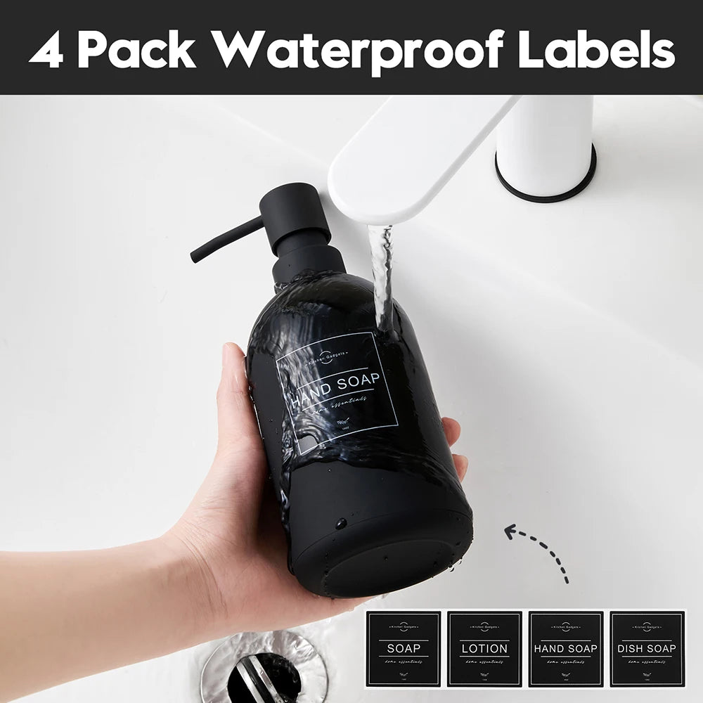 Distributeur Savon Noir Mat Grande Capacité 480ml