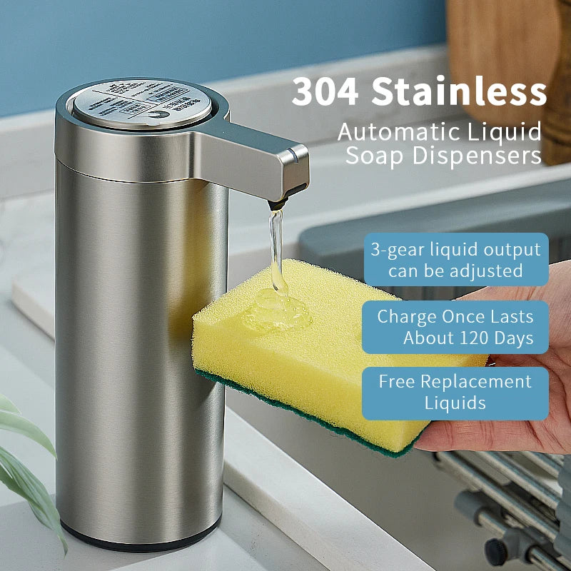 Distributeur Savon Cuisine Inox 270ml - Version à Piles (X12)