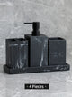 Set Salle de Bain Effet Marbre 4 Pièces Noir