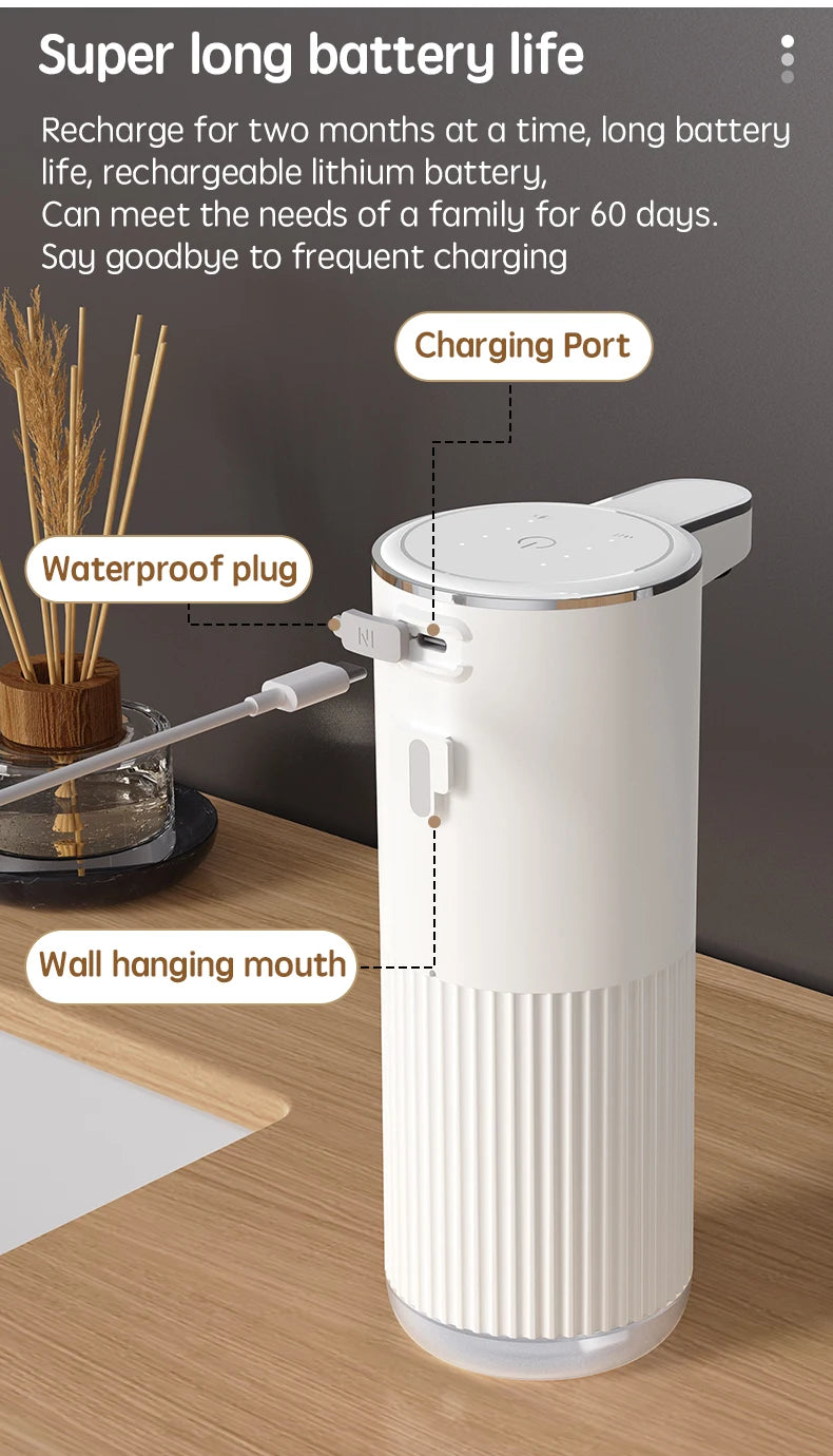 Distributeur de savon sans contact rechargeable pour cuisine et salle de bain