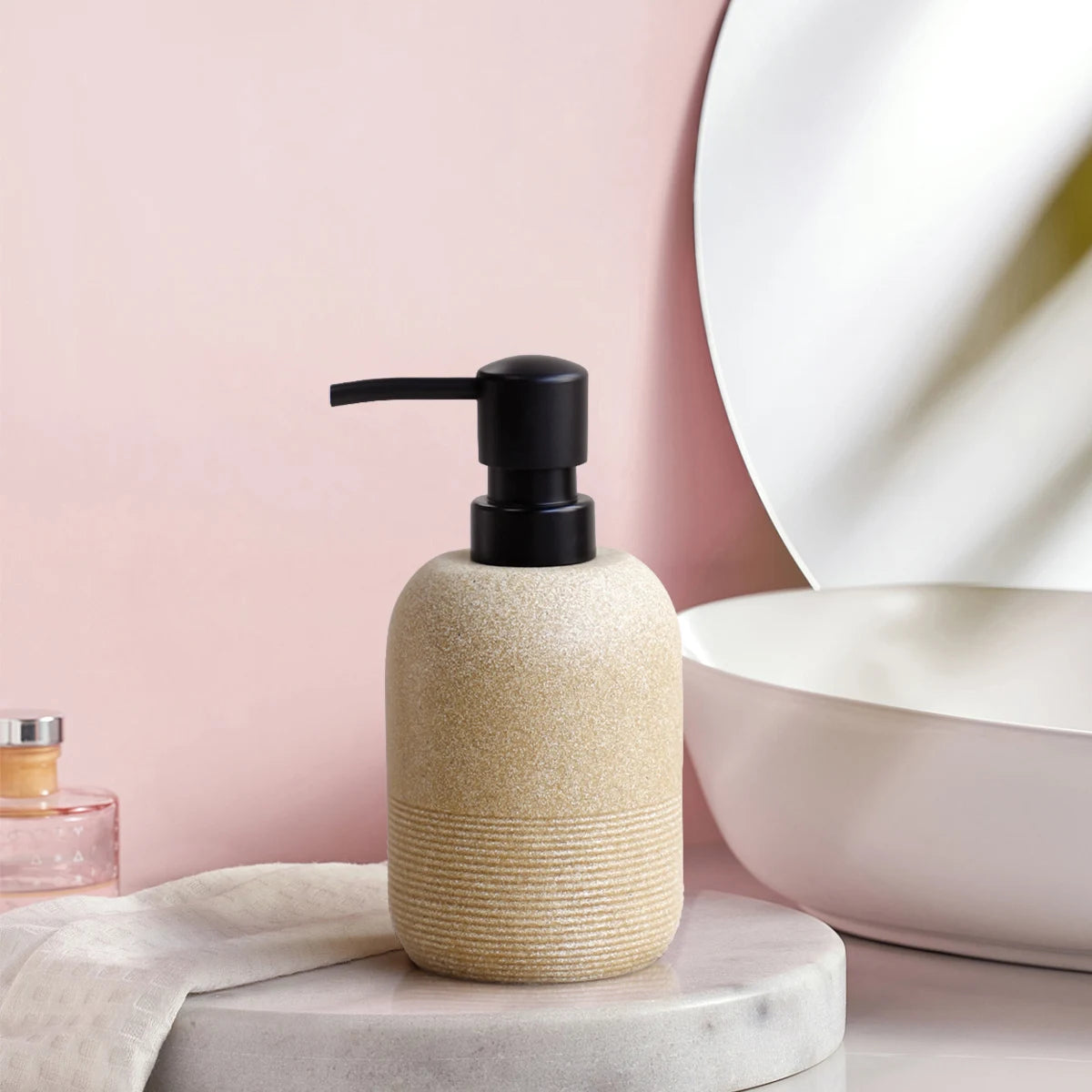 Distributeur Savon Rechargeable Marron - Cuisine Salle de Bain Douche