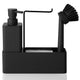 Set Distributeur Savon Cuisine Noir - Porte-Éponge et Porte-Serviette