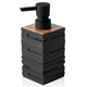 Distributeur Savon Noir Mat Finition Bois de Teck