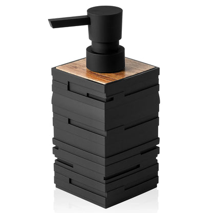 Distributeur Savon Beige Finition Bois de Teck