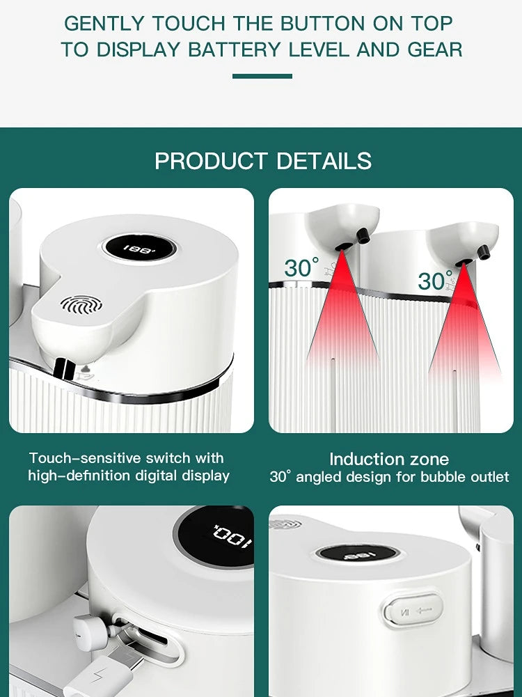 Distributeur électrique de savon double tête sans contact pour lavage des mains
