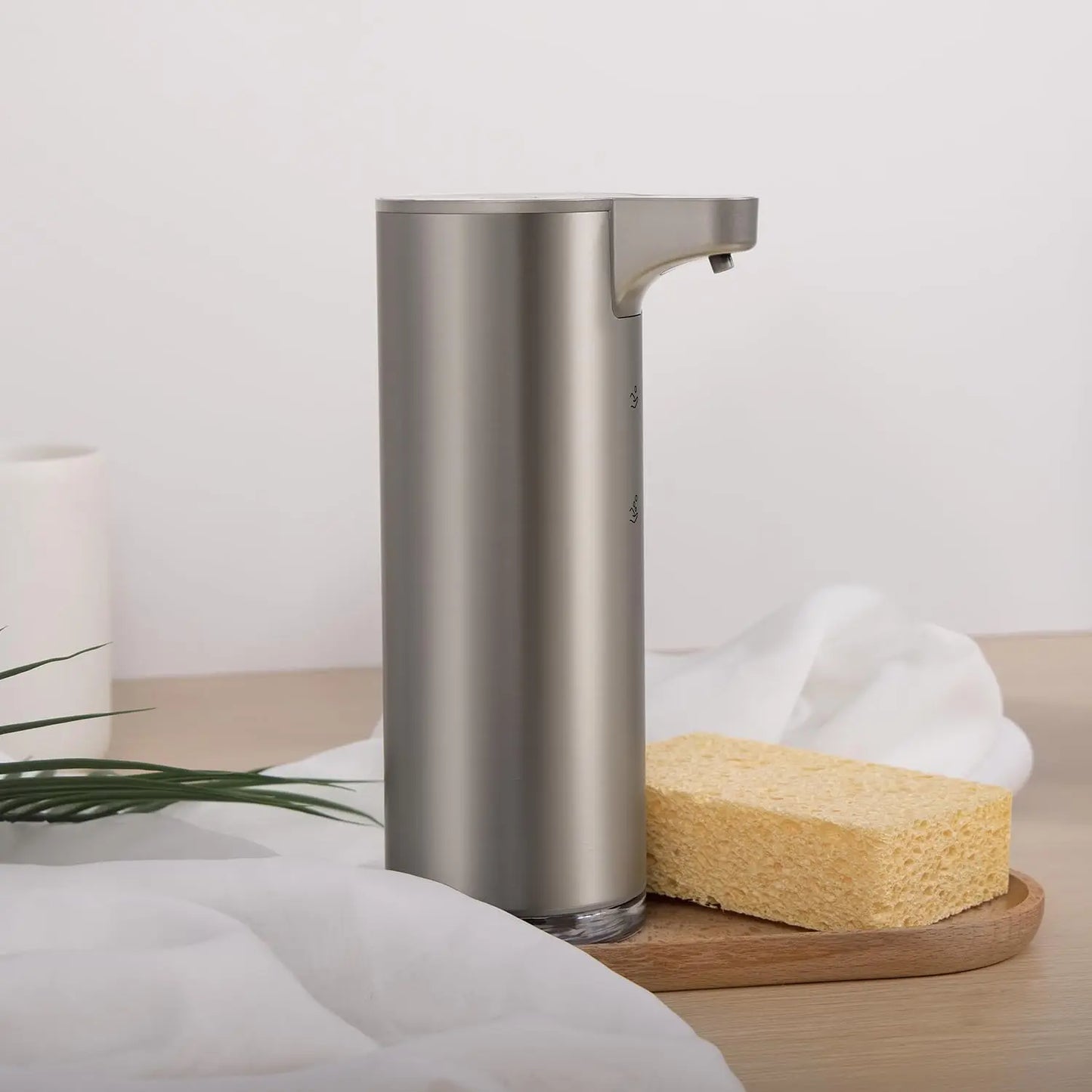 Distributeur Savon Automatique Inox avec Éclairage LED Cuisine et Salle de Bain