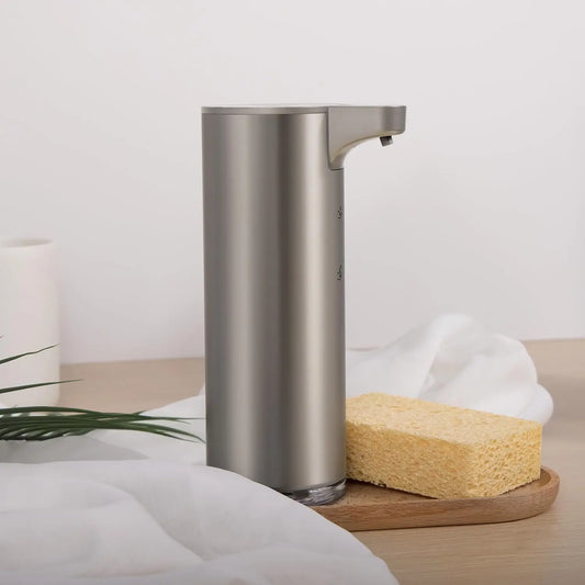 Distributeur Savon Automatique Inox avec Éclairage LED Cuisine et Salle de Bain