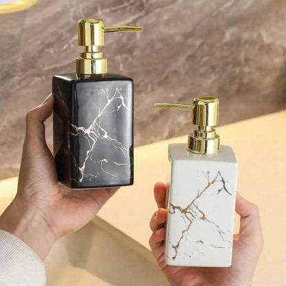 Distributeur Savon Céramique Européen Blanc - 350ml