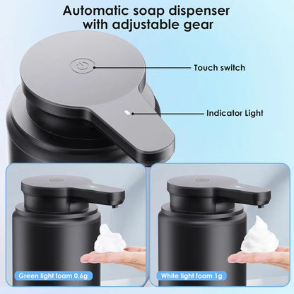 Distributeur Savon Mousse Automatique Noir IPX5 USB-C - 300ml