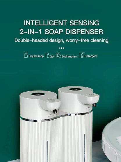Distributeur électrique de savon double tête sans contact pour lavage des mains
