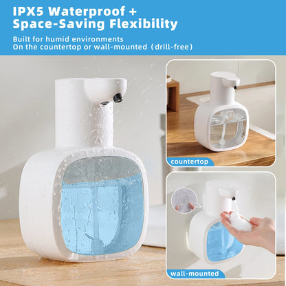 Distributeur Mural Automatique Mousse 500ml Blanc - P6