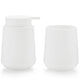 Set Salle de Bain 2 Pièces Blanc - Distributeur et Gobelet