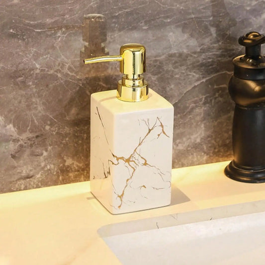Distributeur Savon Céramique Européen Blanc - 350ml