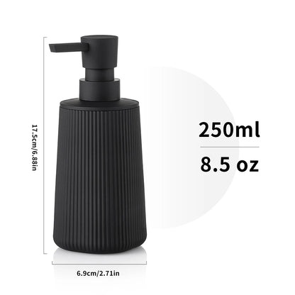 Distributeur Savon Rayé Mat Noir - 250ml