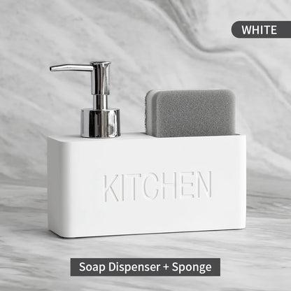 Set Distributeur Savon Cuisine Pierre Sable Blanc