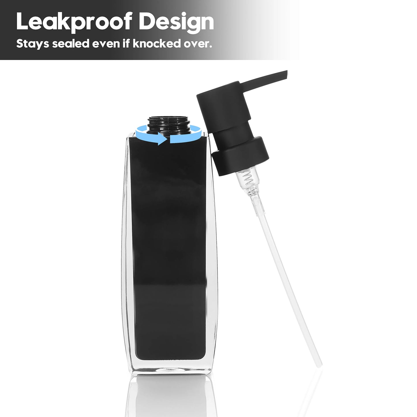 Distributeur Savon Double Noir Acrylique Cuisine et Salle de Bain