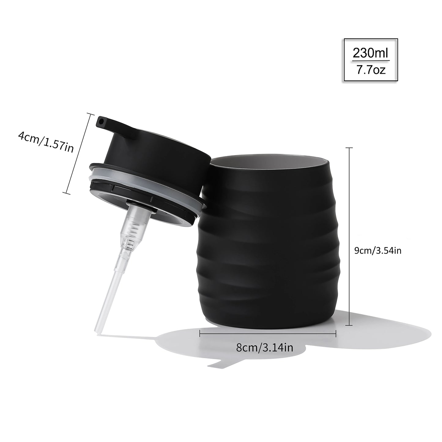 Distributeur Savon Rayé Design Moderne Noir - 230ml