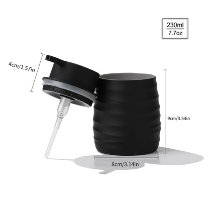 Distributeur Savon Rayé Design Moderne Noir - 230ml