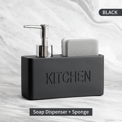 Set Distributeur Savon Cuisine Pierre Sable Blanc