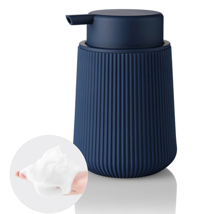 Distributeur Savon Mousse Noir Mat Rayé Blanc - 320ml