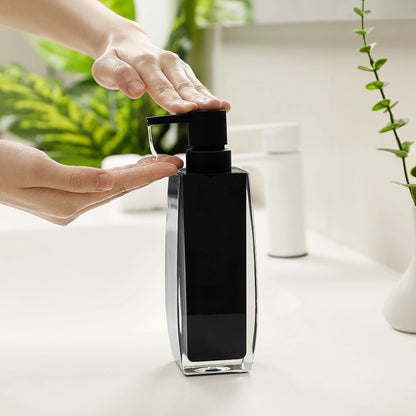 Distributeur Savon Double Noir Acrylique Cuisine et Salle de Bain