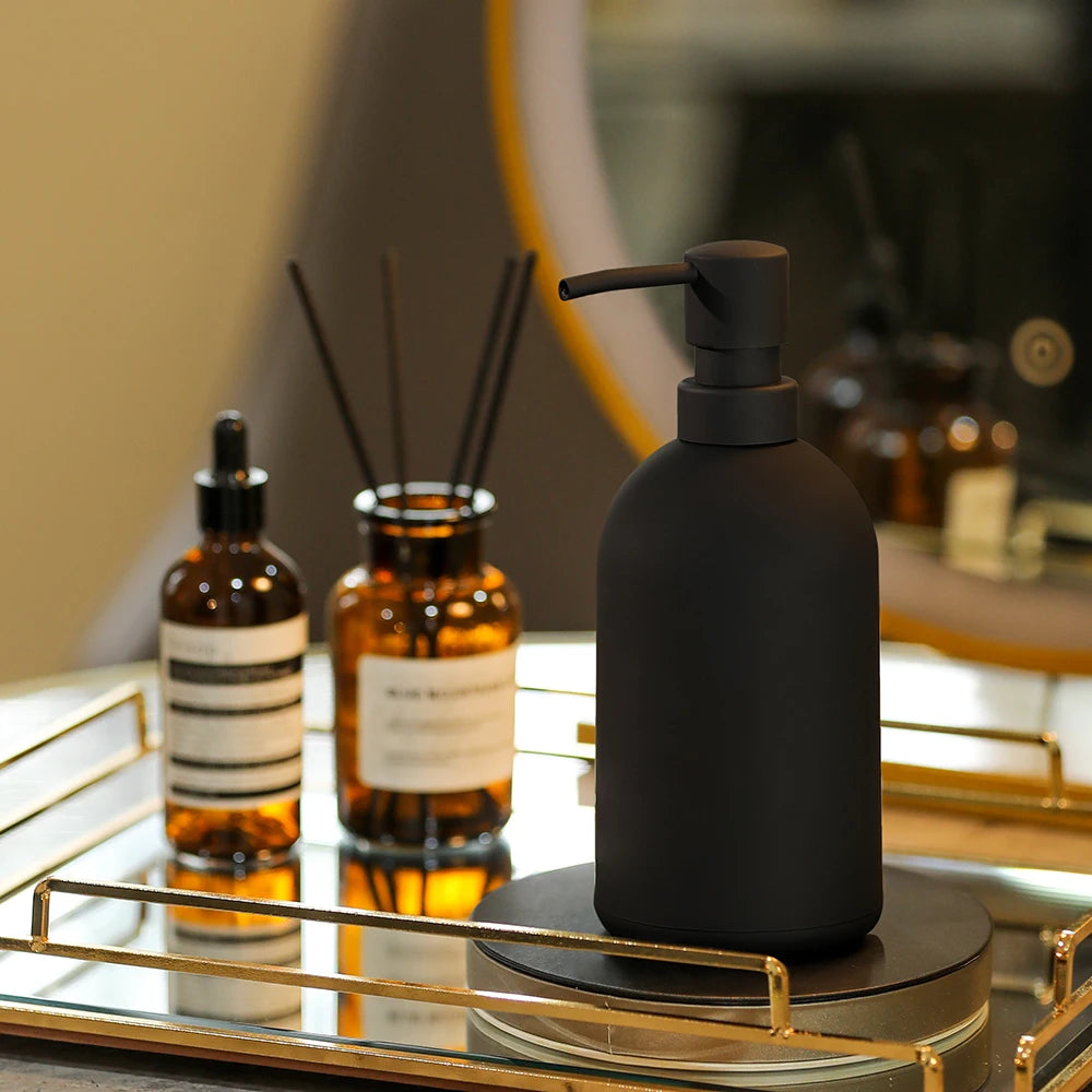 Distributeur Savon Noir Mat Grande Capacité 480ml
