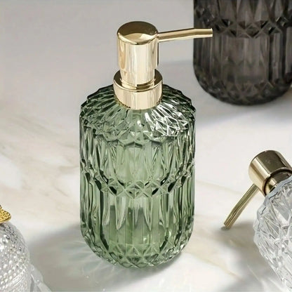 Distributeur Savon Verre Rechargeable Gris - 400ml