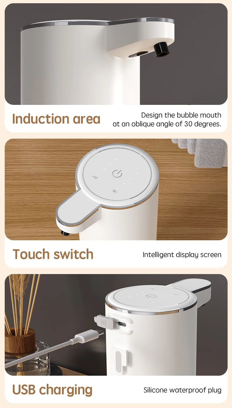 Distributeur de savon sans contact rechargeable pour cuisine et salle de bain
