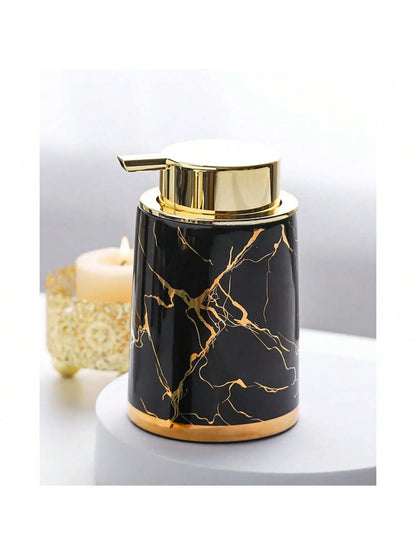 Distributeur Savon Céramique Marbre Luxe Vert - 400ml