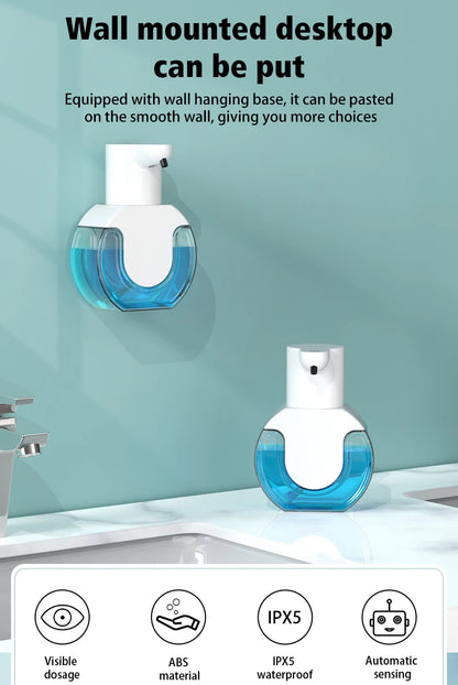 Distributeur automatique de savon mousse et gel 420 ml avec réservoir transparent