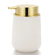 Distributeur Savon Liquide Noir Mat Minimaliste Blanc Doré - 320ml
