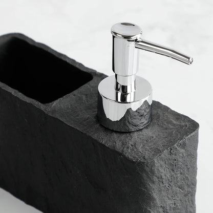 Distributeur Savon Cuisine Effet Pierre Jaune avec Porte-Éponge