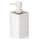 Distributeur Savon Blanc Finition Bois de Teck