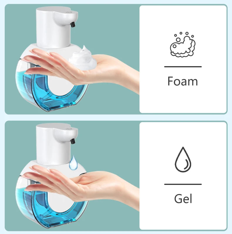 Distributeur automatique de savon mousse et gel 420 ml avec réservoir transparent