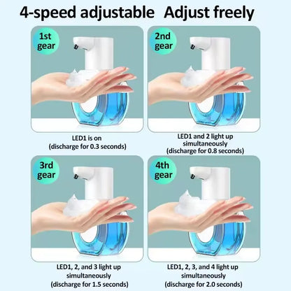 Distributeur Savon Automatique 420ml Blanc - Mousse - Usage Intensif