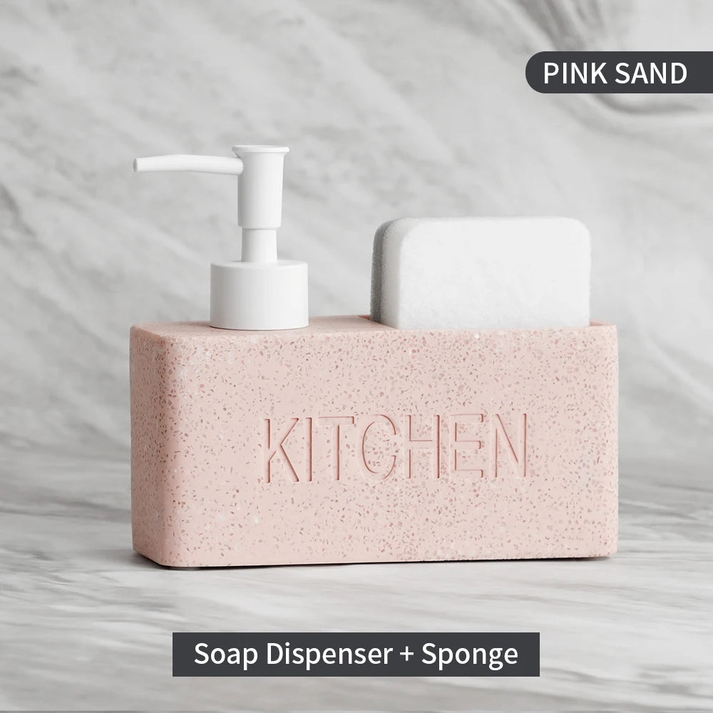 Set Distributeur Savon Cuisine Pierre Blanc Uni