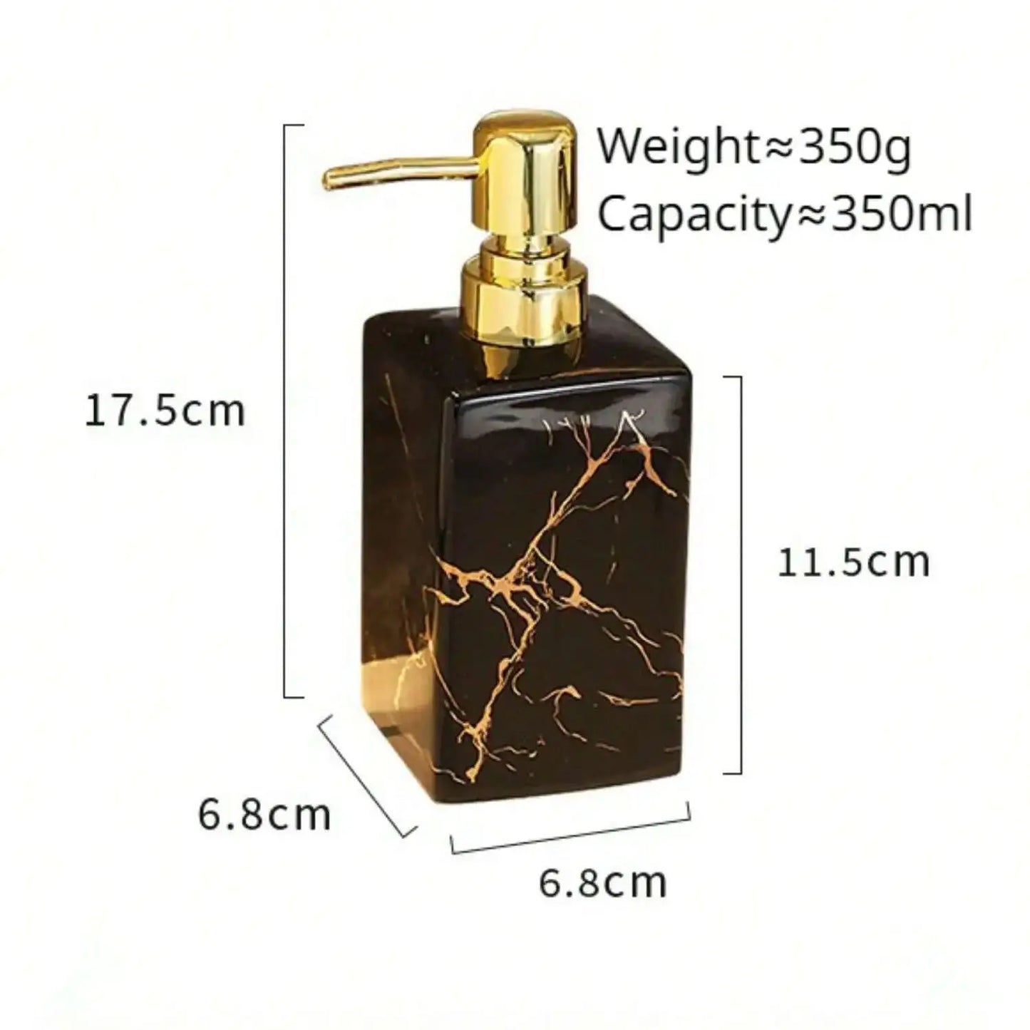 Distributeur Savon Céramique Européen Noir - 350ml