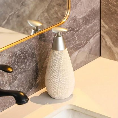 Distributeur Savon Céramique Rétro Blanc - Modèle Court