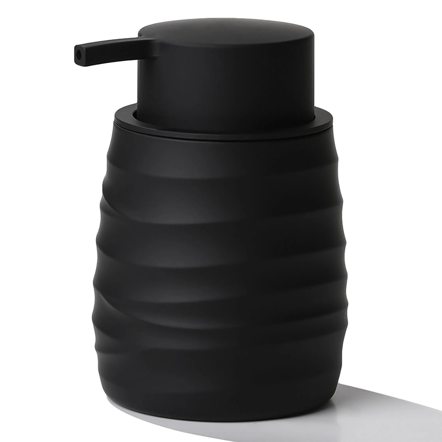Distributeur Savon Rayé Design Moderne Gris Clair - 230ml