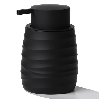 Distributeur Savon Rayé Design Moderne Noir - 230ml