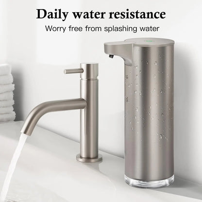 Distributeur Savon Automatique Inox avec Éclairage LED Cuisine et Salle de Bain