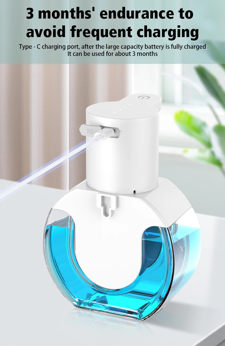 Distributeur automatique de savon mousse et gel 420 ml avec réservoir transparent