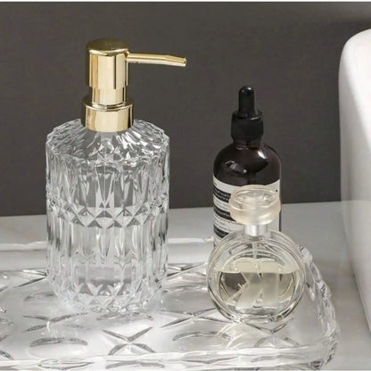 Distributeur Savon Verre Rechargeable Transparent - 400ml