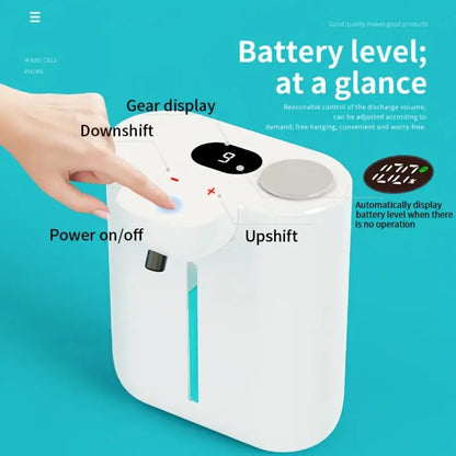 Distributeur Savon Automatique 500ml Blanc - Mousse - Écran LED
