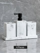 Set Salle de Bain Effet Marbre 4 Pièces Blanc