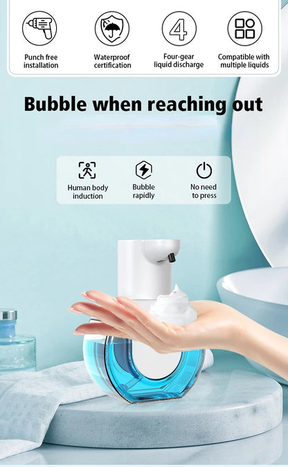 Distributeur automatique de savon mousse et gel 420 ml avec réservoir transparent