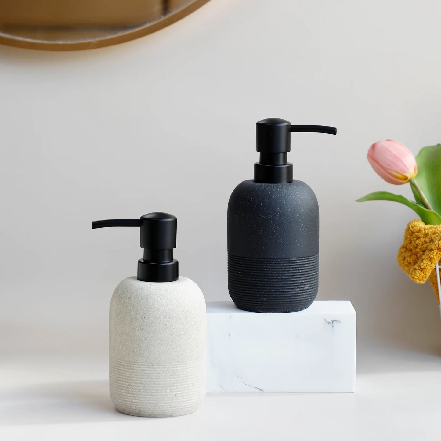 Distributeur Savon Rechargeable Gris - Cuisine Salle de Bain Douche