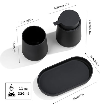 Set Salle de Bain 3 Pièces Blanc Minimaliste - 320ml